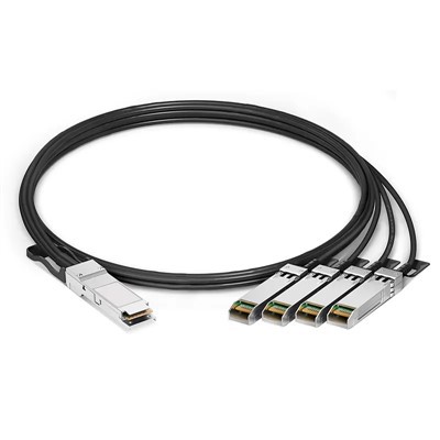 اعلی معیار کے مطابق 1 0 0G QSFP28 سے 4 x 25g SFP28 غیر فعال براہ راست منسلک تانبے کی بریک آؤٹ کیبل 0.5m -5 m